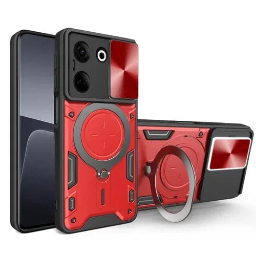 Funda para Tecno Camon 20 4G y 20 Pro 4G con Camshield y Soporte Magnético (Rojo)
