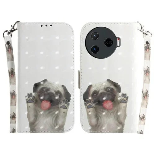 Funda para Tecno Camon 30 Pro Cl8 Cuero con Tapa Horizontal 3D (Pug)