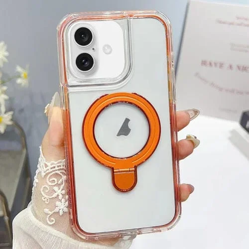 Funda para Teléfono 3 En 1 con Soporte Magsafe para iPhone 16 Plus (Naranja)