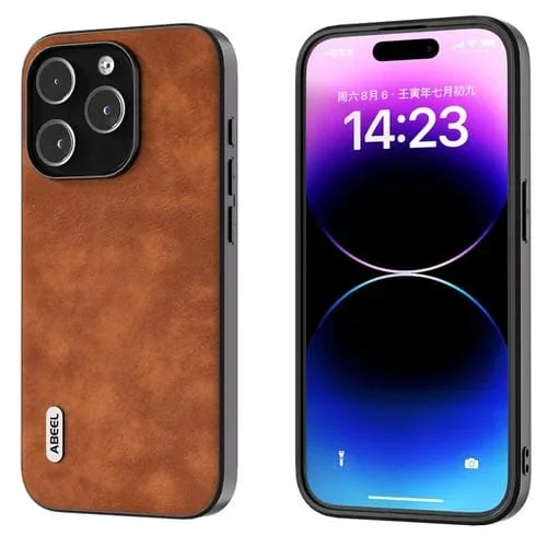 Funda para Teléfono Abeel Marruecos Textura Pu para iPhone 15 Pro (Marrón)