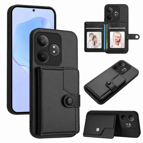 Funda para Teléfono Antirrobo con Botón y TaRJetero Rfid para Realme Gt Neo6 Se (Negra)