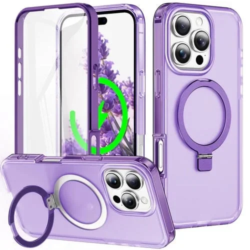 Funda para teléfono Apple iPhone 16 Pro cuerpo completo soporte Magsafe 360 (Morado)