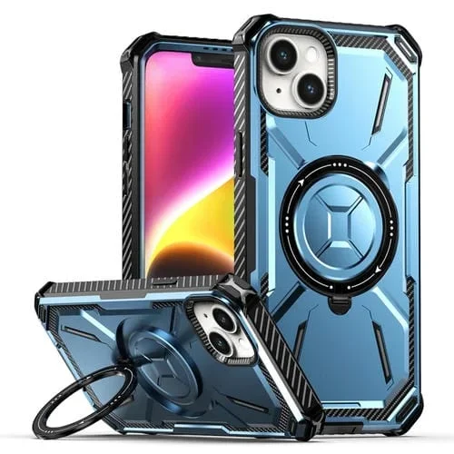 Funda para Teléfono Armor Series iPhone 15 Plus con Soporte Magnético (Azul)