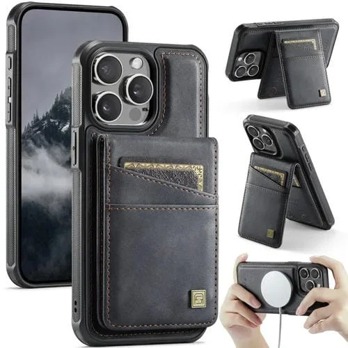 Funda para Teléfono Autspace A12 Magsafe con Tarjetero Magnético Rfid para iPhone 15 Pro (Negra)