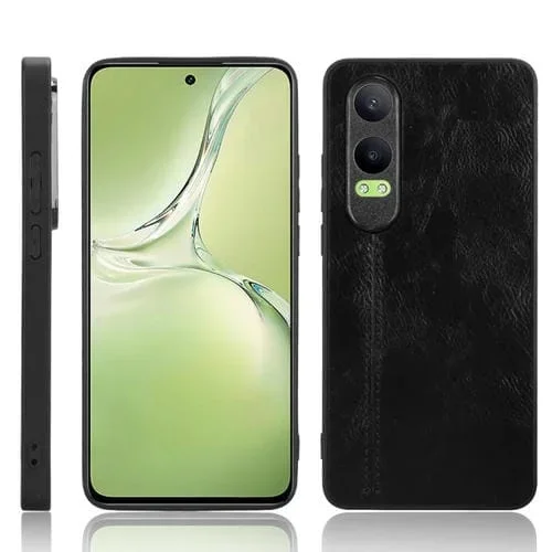 Funda para Teléfono con Estampado de Vaca y Costura Trasera para Oppo K12X (Negra)