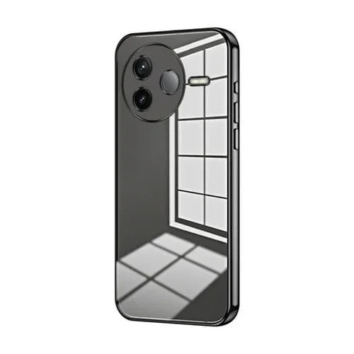 Funda para Teléfono con Orificios Finos y Revestimiento Transparente para Redmi K80 (Negra)