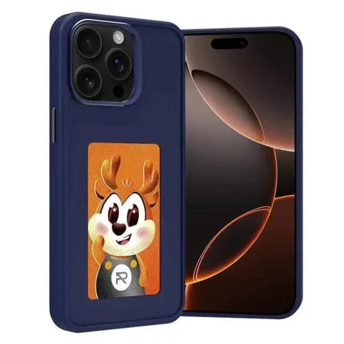 Funda para Teléfono con Pantalla de Tinta Electrónica Cuatro Colores Nfc Diy para iPhone 16 Pro (Azul)