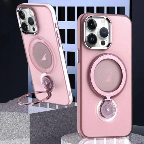 Funda para Teléfono con Soporte Giratorio Magsafe iPhone 16 Pro Max (Rosa)