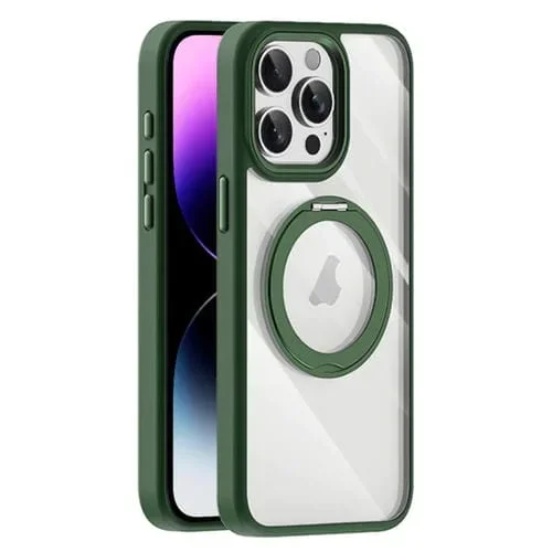 Funda para Teléfono con Soporte Magnético Magsafe para iPhone 14 Pro (Verde Oscuro)