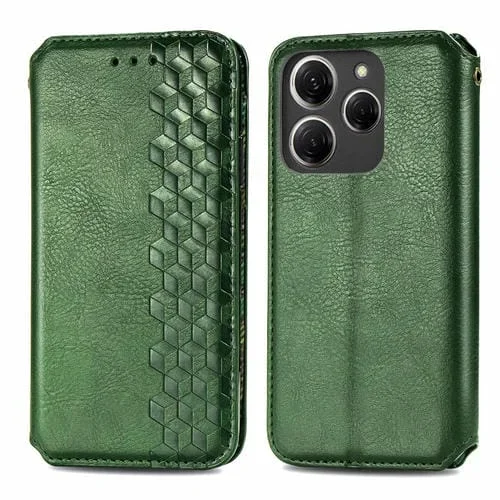 Funda para Teléfono Cuero Magnético Fortecno Spark 20 Pro Cubic Grid (Verde)
