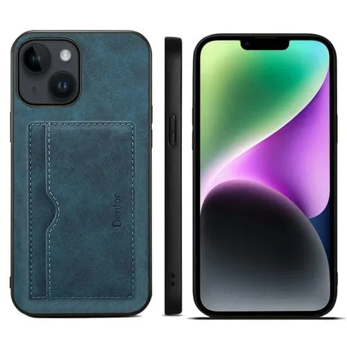 Funda para Teléfono Denior iPhone 15 Plus con Ranura para Tarjeta (Azul)