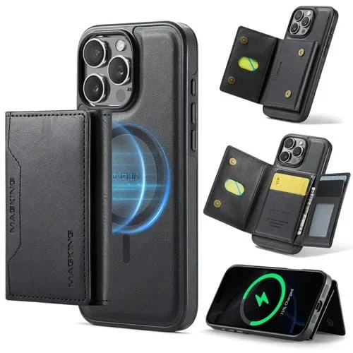 Funda para Teléfono Dg.Ming Magking-K2 Desmontable con Tarjetero Rfid Magsafe para iPhone 16 Pro (Negra)