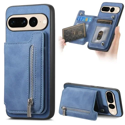 Funda para Teléfono Google Pixel 7 Pro con Cremallera Magsafe Retro (Azul)