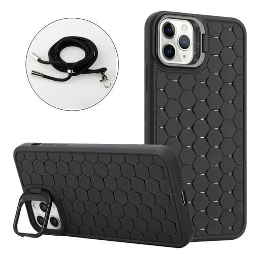 Funda para Teléfono Honeycomb Radiating Lens Holder Magsafe para iPhone 11 Pro (Negro)
