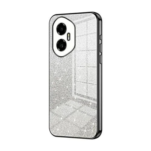Funda para Teléfono Honor 300 con Acabado Galvanizado en Polvo y Purpurina Degradada (Negra)