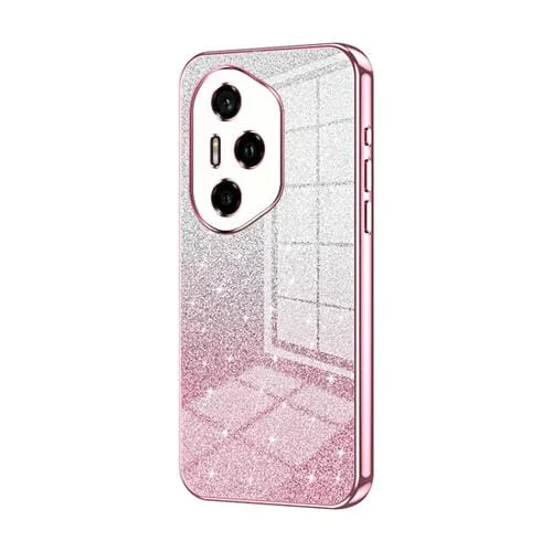 Funda para Teléfono Honor 300 Pro Acabado Galvanizado en Polvo Purpurina Degradada (Rosa)