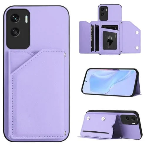 Funda para Teléfono Honor X50I/90 Lite con 4 Ranuras para Tarjetas y Correa (Morado)
