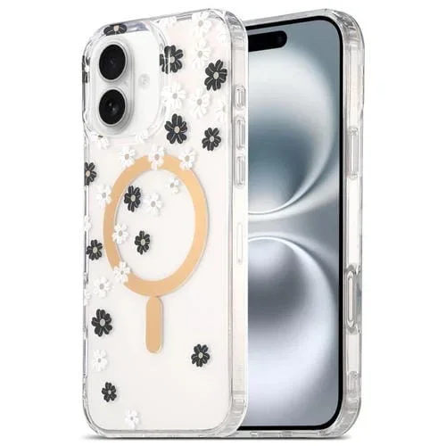 Funda para Teléfono Imd Magsafe iPhone 16 con Laminado Doble Cara (Margarita en Blanco y Negro)
