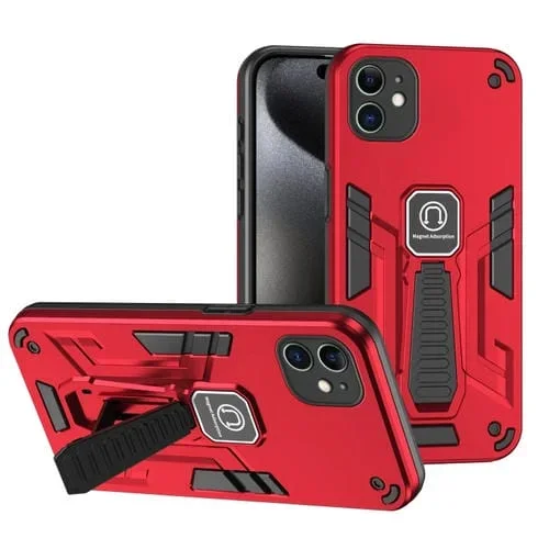 Funda para Teléfono iPhone 11 2 En 1 con Soporte a Prueba de Golpes (Rojo)