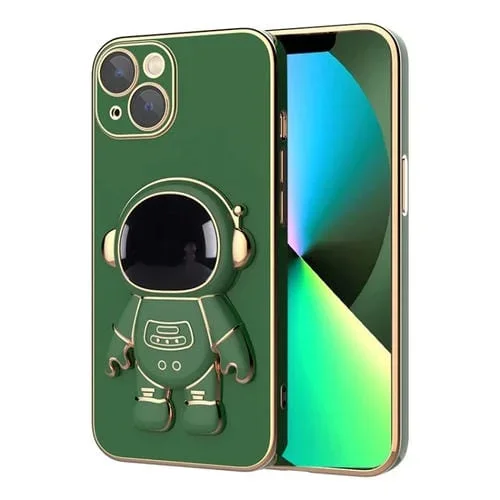 Funda para Teléfono iPhone 11 con Soporte de Astronauta y Película de Lente (Verde Alpino)
