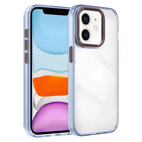 Funda para Teléfono iPhone 11 Crystal TPU Hybrid PC Protección (Azul Transparente)