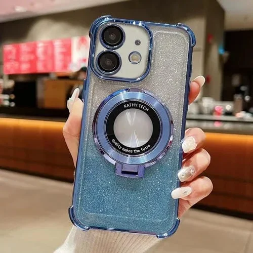 Funda para Teléfono iPhone 11 Magsafe con Brillo Degradado y Soporte Invisible (Azul Sierra)