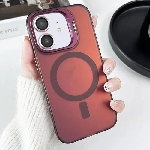 Funda para Teléfono iPhone 11 Magsafe Lens Holder PC Hybrid TPU (Rojo)