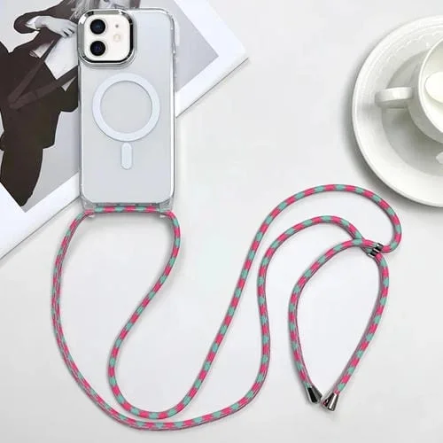 Funda para teléfono iPhone 11 Magsafe Magnetic PC + TPU con Cordón (Blueberry Houndstooth)