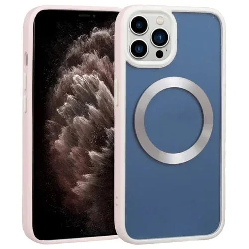 Funda para Teléfono iPhone 11 Pro Escudo Dos Colores Magsafe TPU + PC (Rosa)