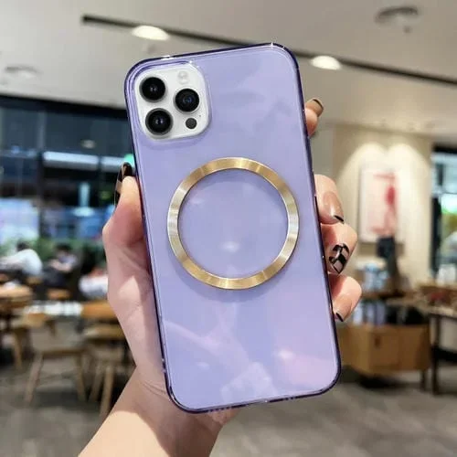 Funda para Teléfono iPhone 11 Pro Max Cd Texture Magsafe TPU (Púrpura Transparente)