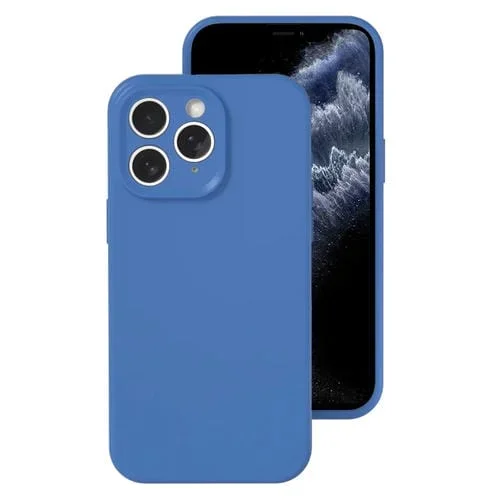 Funda para Teléfono iPhone 11 Pro Max Gelatina Silicona Líquida Cobertura Total (Azul Marino)