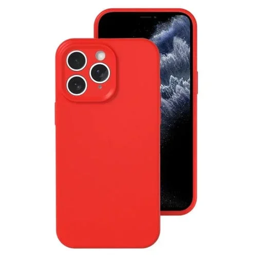 Funda para teléfono iPhone 11 Pro Max Gelatina Silicona Líquida Cobertura Total (Rojo)