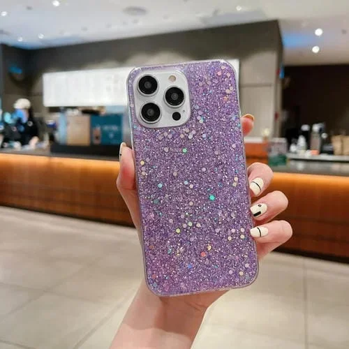 Funda para Teléfono iPhone 11 Pro Max Glitter Lentejuelas Epoxi TPU (Púrpura)
