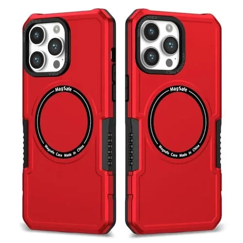 Funda para Teléfono iPhone 11 Pro Max Magsafe Armadura a Prueba de Golpes (Rojo)