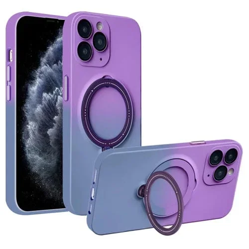 Funda para Teléfono iPhone 11 Pro Max Magsafe Holder Gradient TPU (Gris Morado Oscuro)