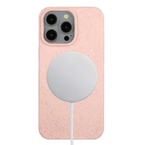 Funda para Teléfono iPhone 11 Pro Wheat Magsafe Material de Paja Magnético + TPU (Rosa)