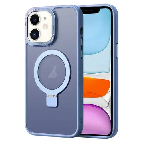 Funda para Teléfono iPhone 11 Skin Feel Magsafe con Soporte Magnético (Azul)