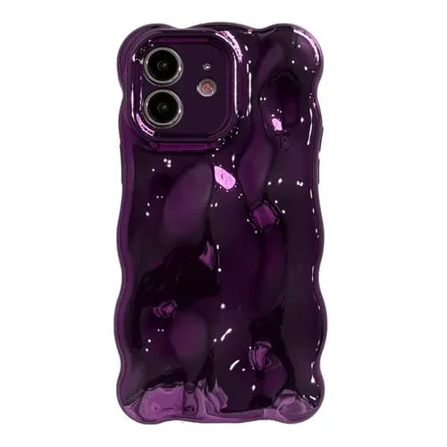 Funda para Teléfono iPhone 11 Wave Bubbles TPU Pintada de Color Púrpura