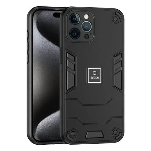 Funda para Teléfono iPhone 12 Pro Max 2 en 1 a Prueba de Golpes (Negro)