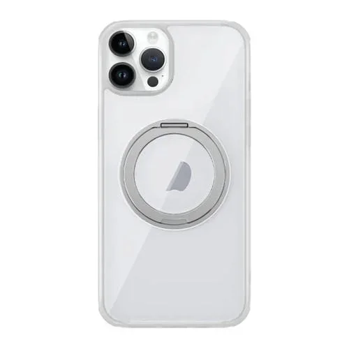 Funda para Teléfono iPhone 12 Pro Max Magsafe Holder PC Hybrid TPU (Blanco Transparente)