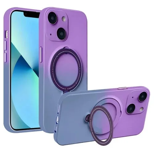 Funda para Teléfono iPhone 13 Magsafe Holder Gradient TPU (Gris Morado Oscuro)