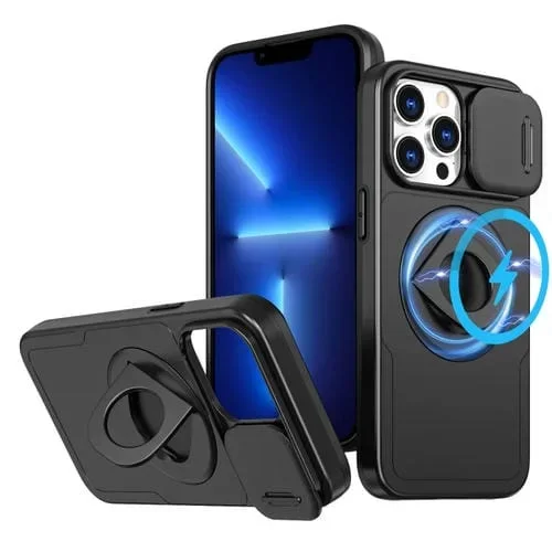 Funda para Teléfono iPhone 13 Pro Camshield Magsafe Ring Holder Armor (Negro)