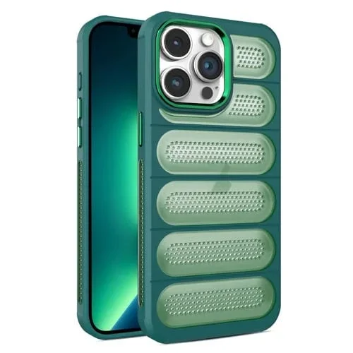 Funda para Teléfono iPhone 13 Pro Max Cooling Armor Transpirable de Malla Translúcida (Verde)