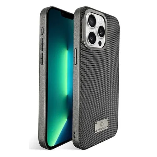 Funda para teléfono iPhone 13 Pro Max Ice Silk Mesh con Refrigeración Transpirable (Gris)