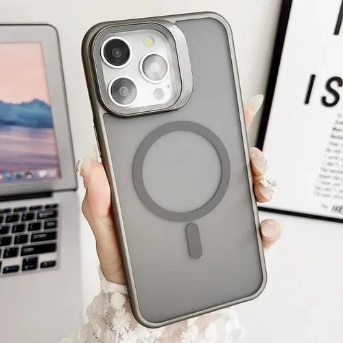 Funda para Teléfono iPhone 13 Pro Max J3 Magsafe Frame Bracket a Prueba de Golpes (Gris)