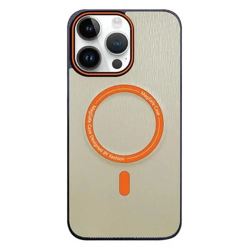 Funda para Teléfono iPhone 13 Pro Max Magsafe Textura Madera Imitación (Caqui)