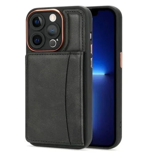 Funda para Teléfono iPhone 13 Pro Multifuncional Magsafe Tarjeta Magnética (Negro)