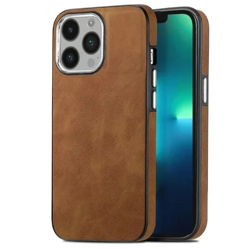 Funda para Teléfono iPhone 13 Pro Skin-Feel Galvanoplastia TPU a Prueba de Golpes (Marrón)