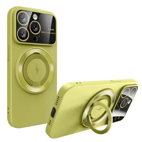 Funda para Teléfono iPhone 13 Pro Soporte Magnético Magsafe Ventana Grande (Verde Aguacate)