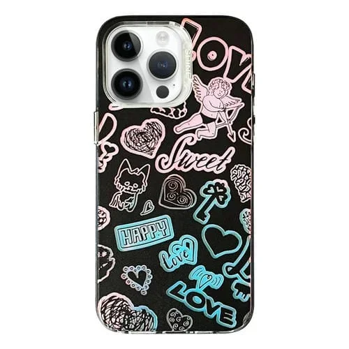 Funda para Teléfono iPhone 13 Pro TPU + PC con Patrón Colorido (Graffiti Angel)